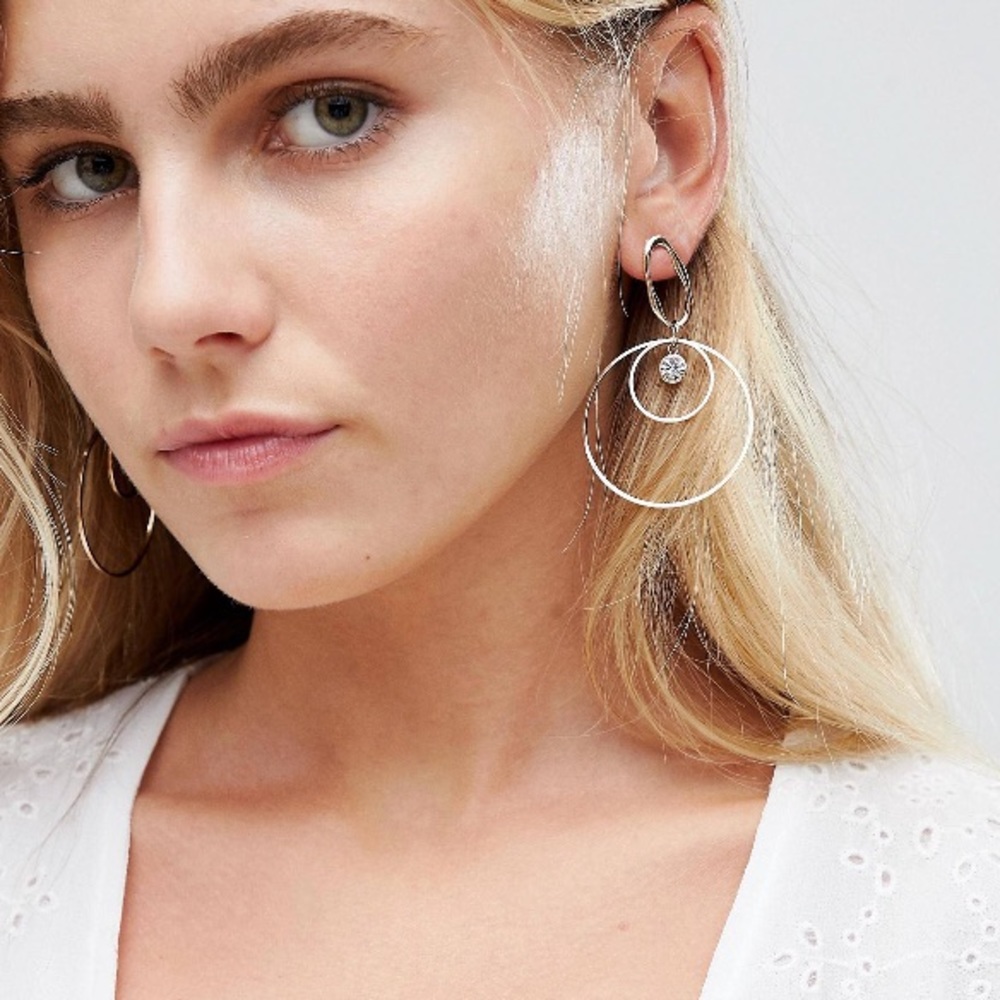 NEW anthro statement stud back hoops bon bon - Picture 4 of 4